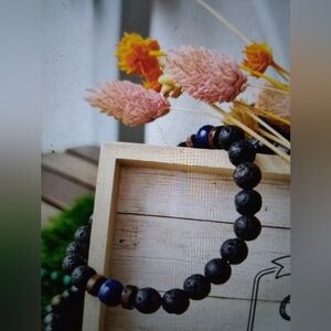 NWT #Teamplanting Dawn Moonstone Black and Blue Lava Bracelet